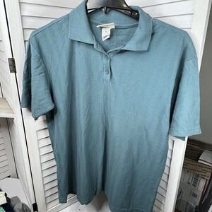 Vtg Northern Reflections Polo Shirt XL Teal Green Made in Canada‎ 100% Cotton